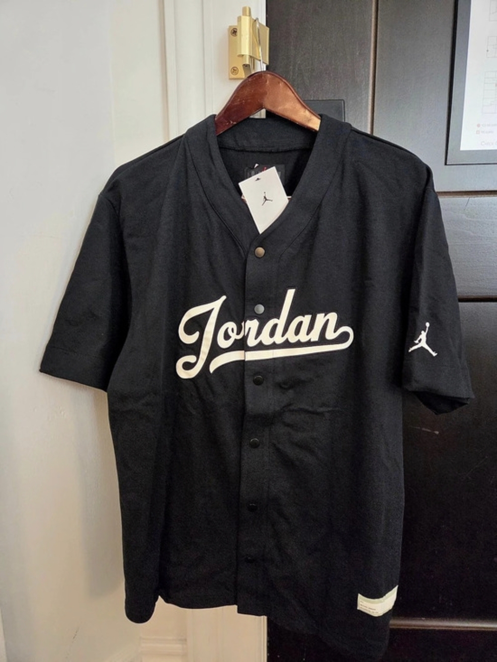 Jordan Flight MVP Baseball Jersey Black & White XL